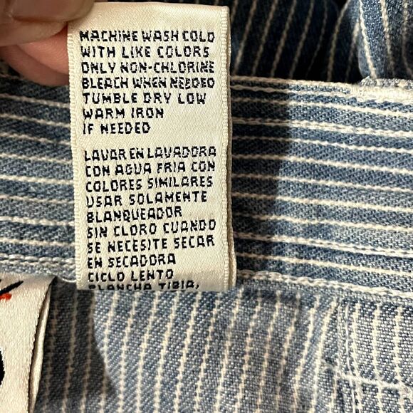 Vintage Bill Blass Jeans Petite Light Blue Striped Denim Mini Skirt Size 8P EUC - Picture 5 of 11